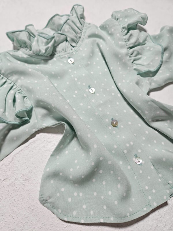 Marškiniai su raukinukais, mint dots - Image 4
