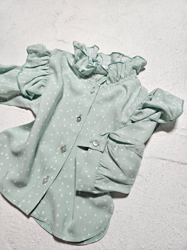 Marškiniai su raukinukais, mint dots - Image 2