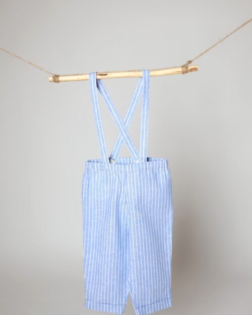 dryžuotos vaikiškos lininės kelnės