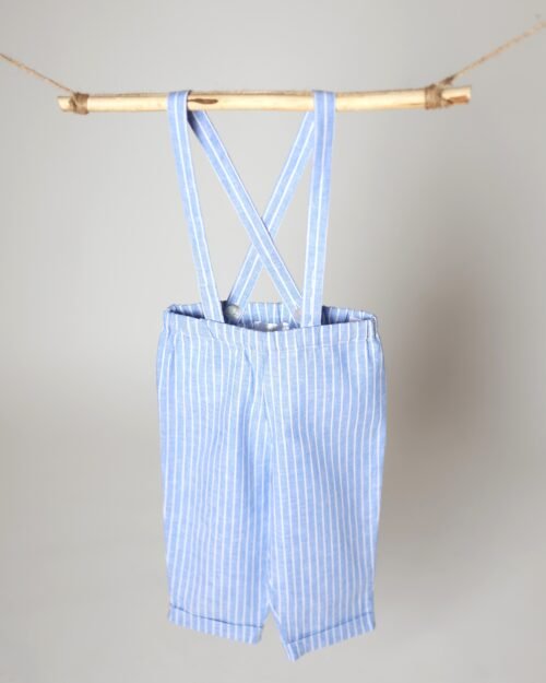 mėlynos lino kelnės vaikams