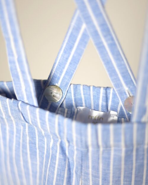 lininės kelnės su petnešomis