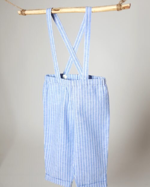 lino kelnės su petnešėlėmis