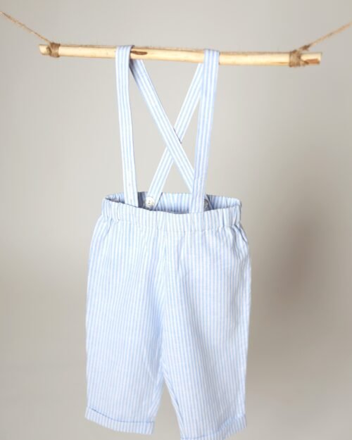 dryžuotos lininės kelnės