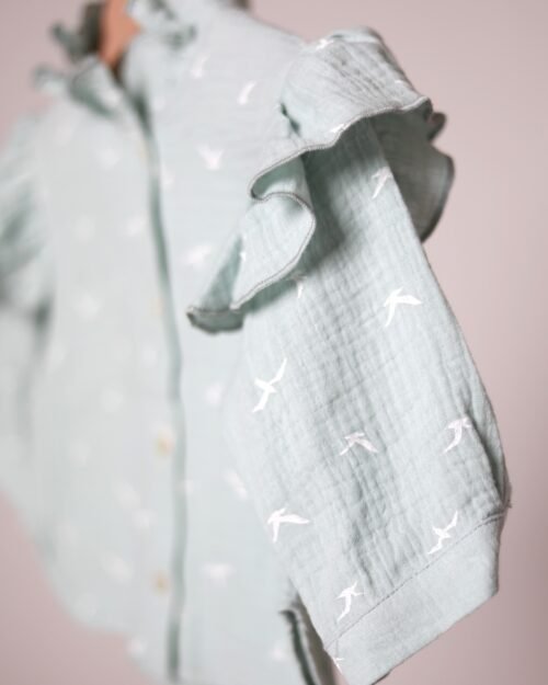 natūralūs marškiniai mergaitei