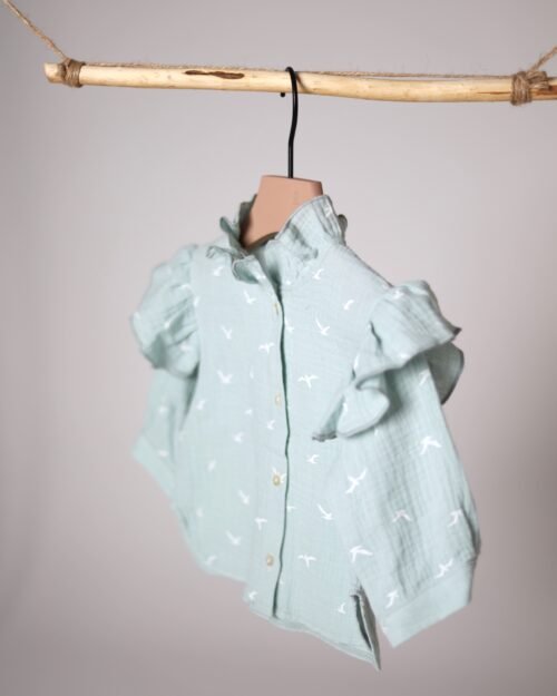 mergaitiški muslino marškiniai