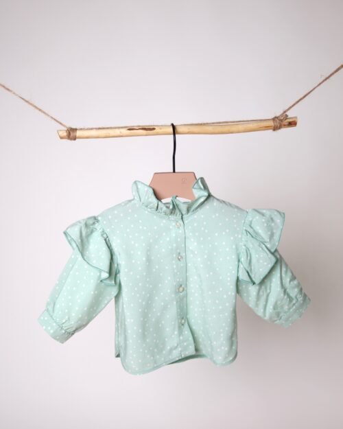 vaikiški marškiniai su raukiniais