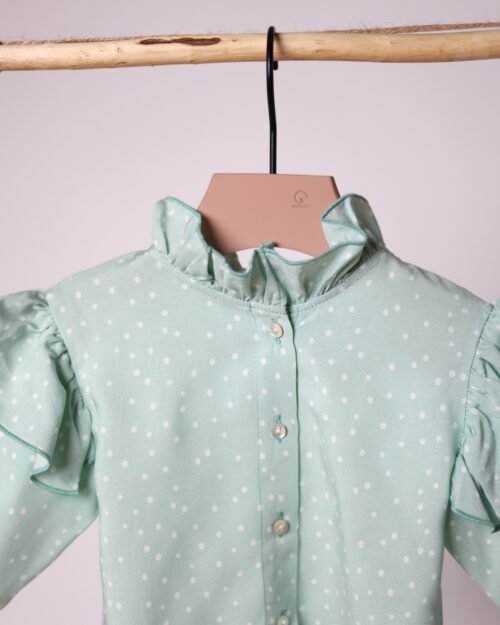 marškiniai su raukiniais mergaitei