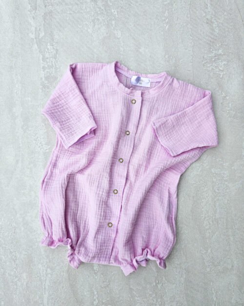 Laisvas kombinezonas su raukinukais, baby pink
