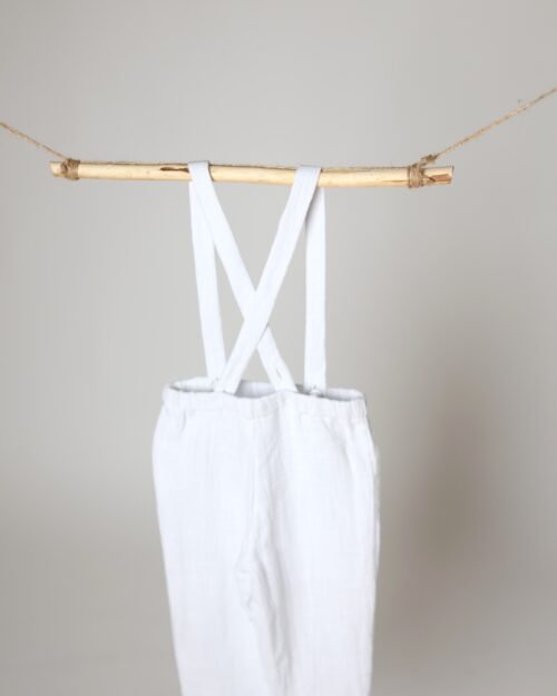 vaikiškos baltos muslino kelnės