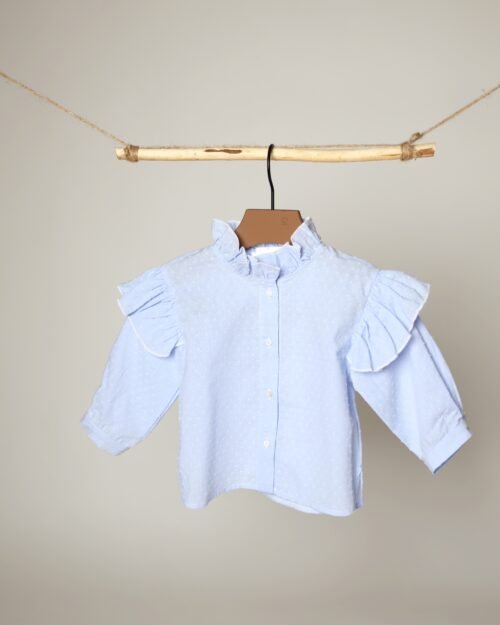 mergaitiški marškiniai su raukinukais