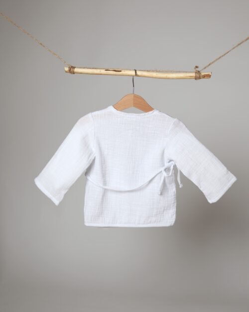 baltas muslino švarkelis vaikams