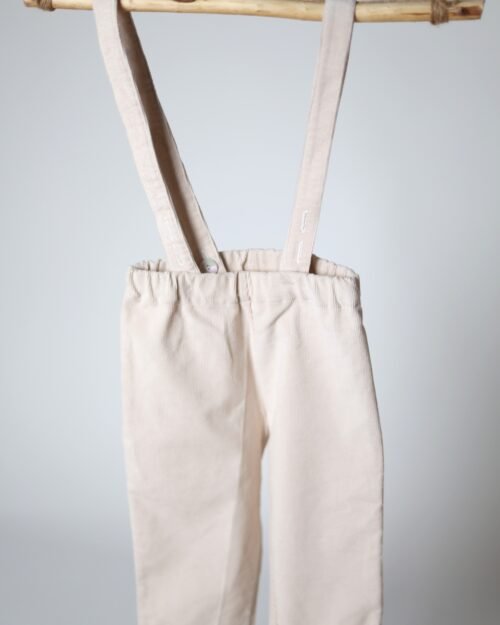 velvetinės kelnės su petnešomis vaikams