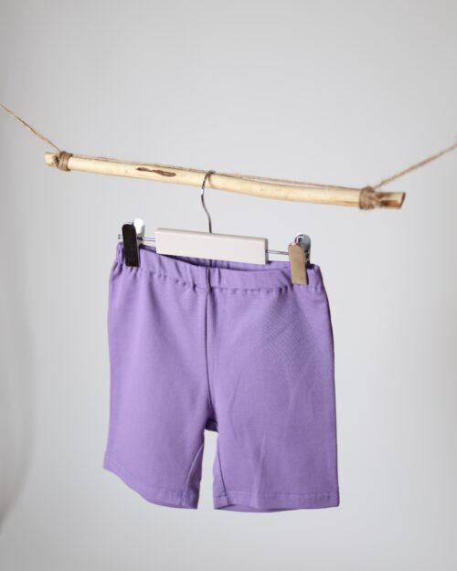 violetiniai medvilnės šortai vaikams
