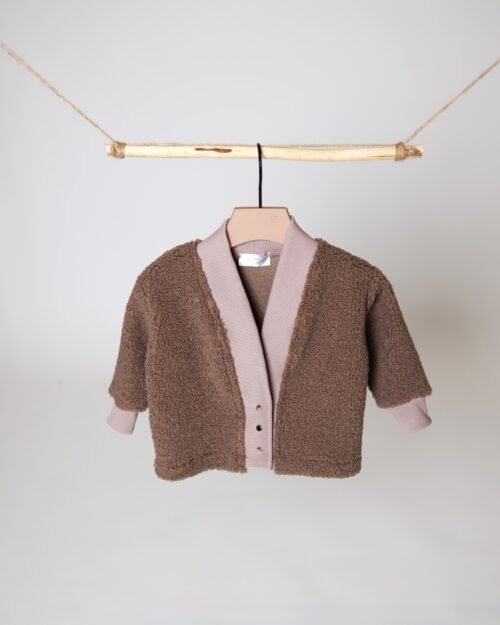 rudas vaikiškas teddy švarkelis