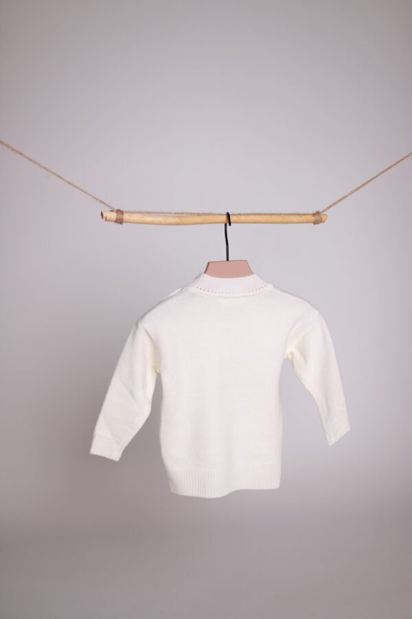 vaikiskas baltas merino vilnos megztinis