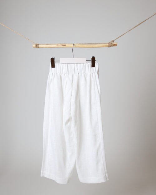 vaikiškos baltos lininės kelnės