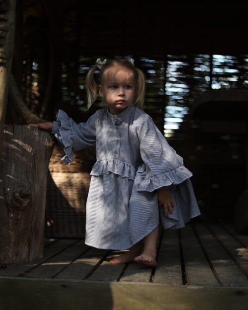 raukinukų suknelė mergaitei