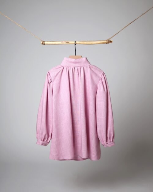 rožinė lino palaidinė mergaitei