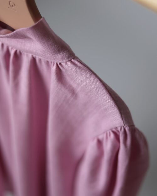 lininiai marškiniai su kaspinu