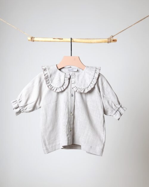 mergaitiški lino marškiniai