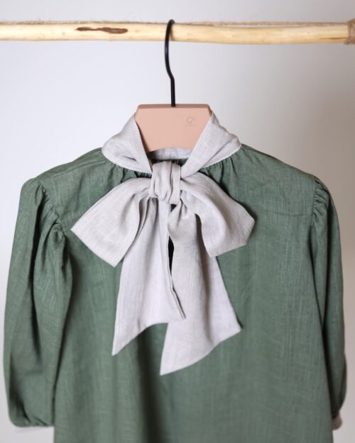 žali lino marškiniai