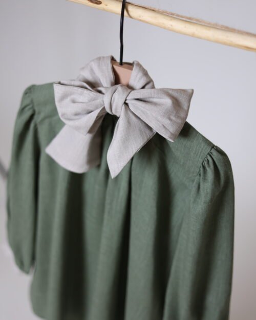 žali lino marškiniai