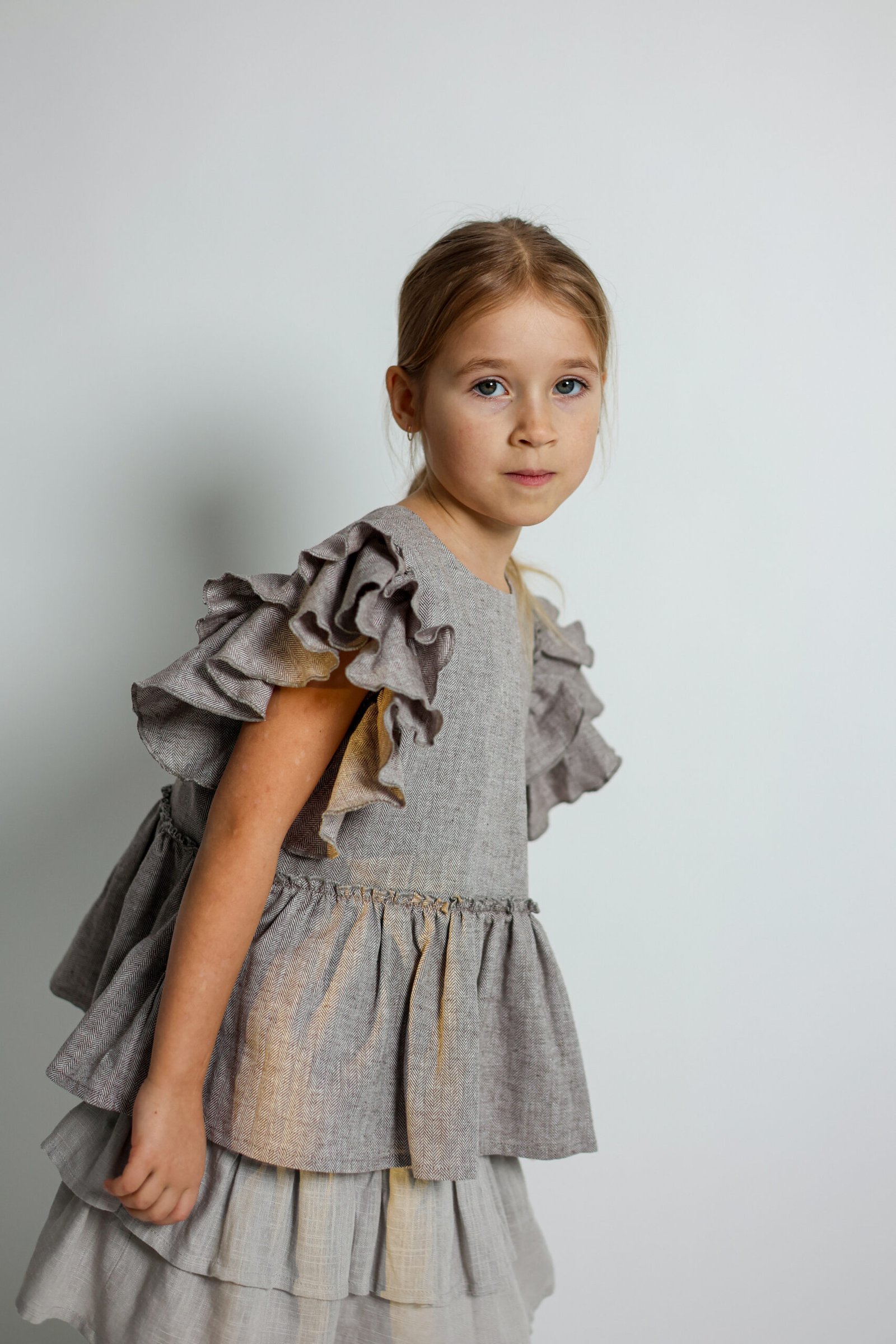 mergaitiška lininė palaidinė