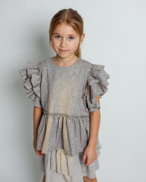 mergaitiška lino palaidinė