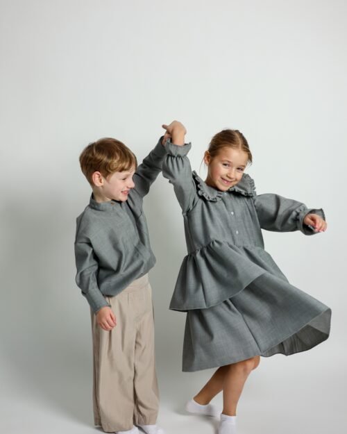 raukinukų suknelė mergaitei