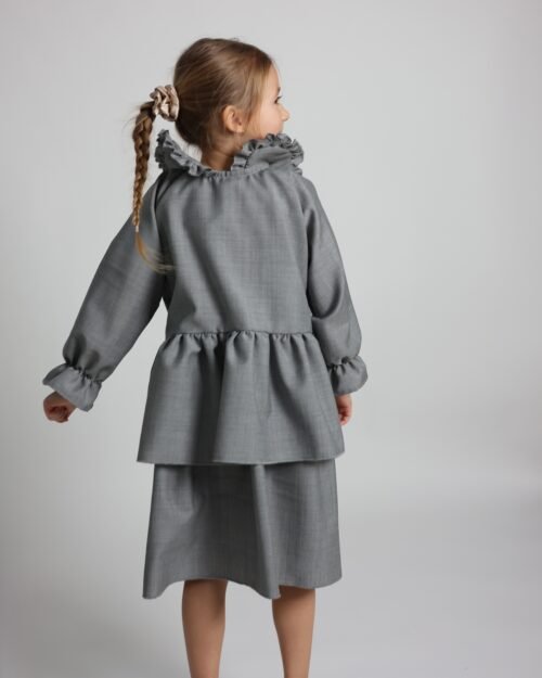 vilnonė mergaitiška suknelė