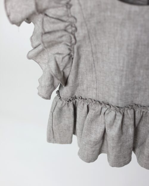 lininiai marškiniai su raukiniais