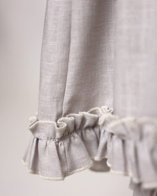 lino suknelė su raukiniais